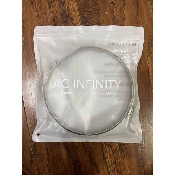 NWOT AC Infinity 2 Pack Stainless Steel 6” Duct Clamps - Picture 1 of 3